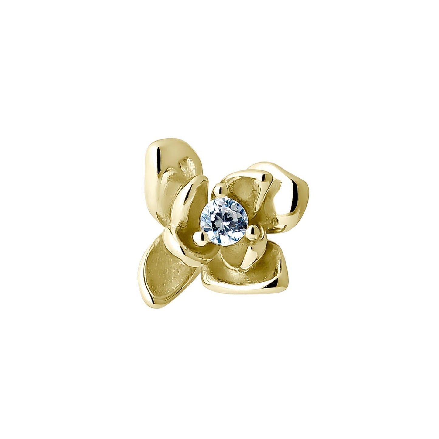 GOLDEN-ROSE PIERCING EARRING