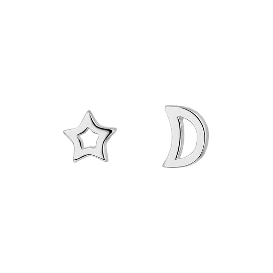 LUNE ET ÉTOILE SILVER EARRING