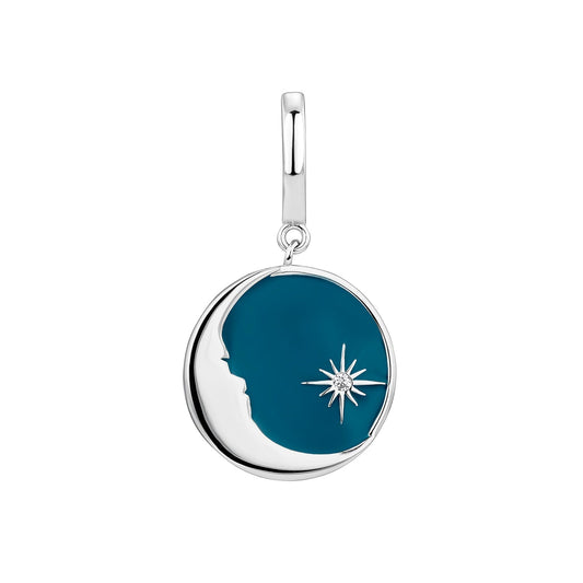 BLUE-MOON SILVER HOOP PIERCING EARRING