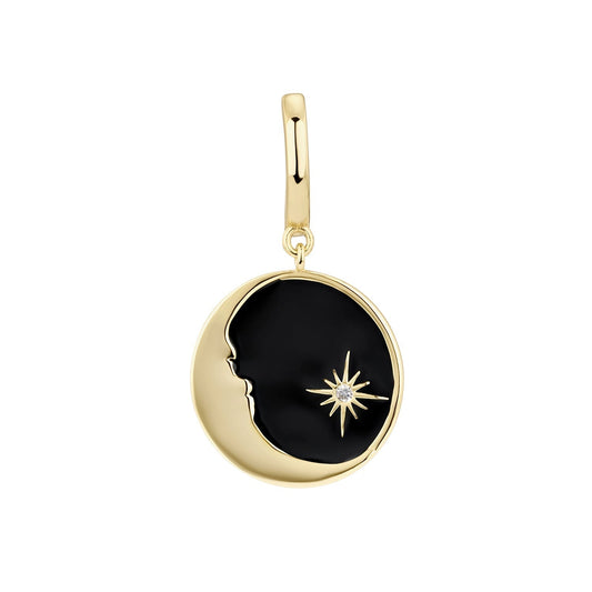 GOLDEN-MOON HOOP PIERCING EARRING