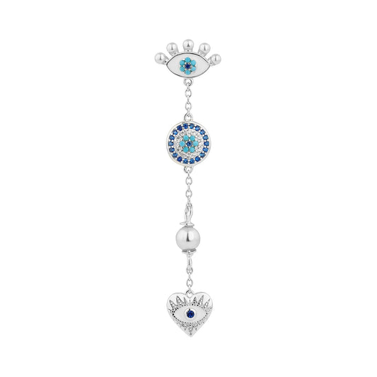 COSMIC-PROTECTION SILVER PIERCING EARRING