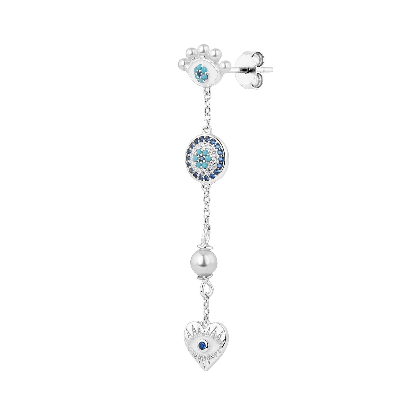 COSMIC-PROTECTION SILVER PIERCING EARRING