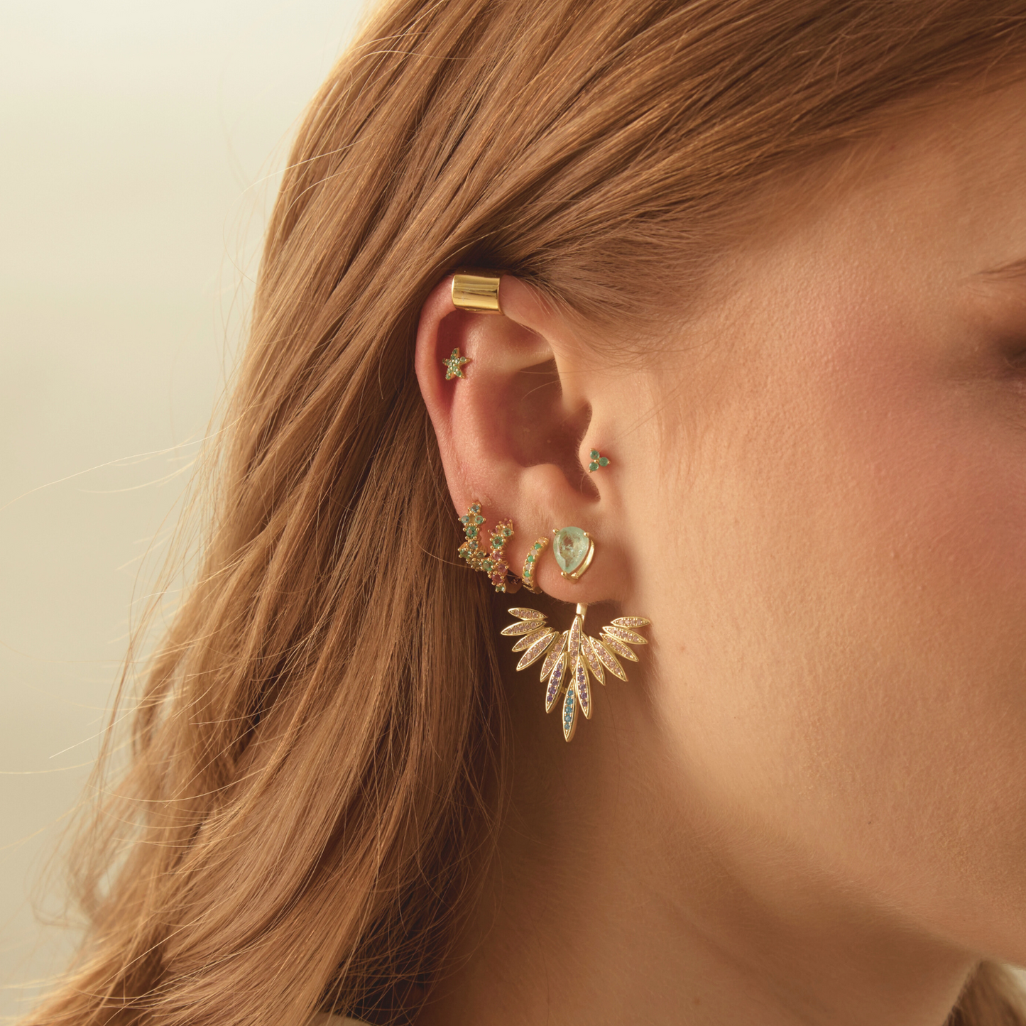 ZAMBIA GOLD HOOP PIERCING EARRING