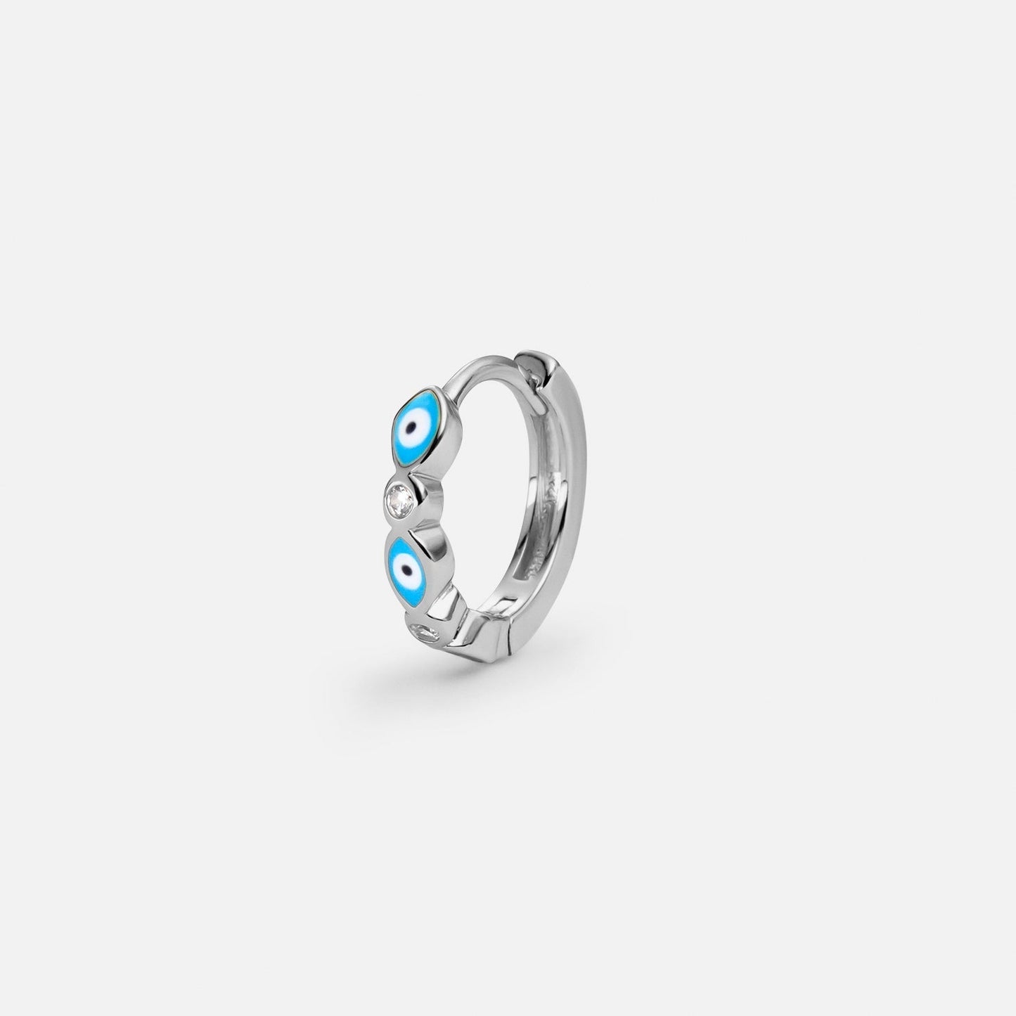 EARRING PIERCING ARO PLATA BLUE EYE PROTECTION