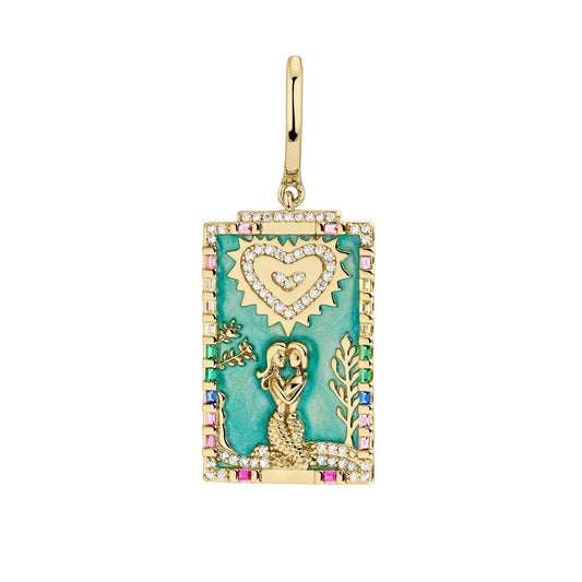 MERMAID TAROT CARDS HOOP PIERCING EARRING