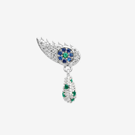 AISHA-EYE SILVER PIERCING EARRING