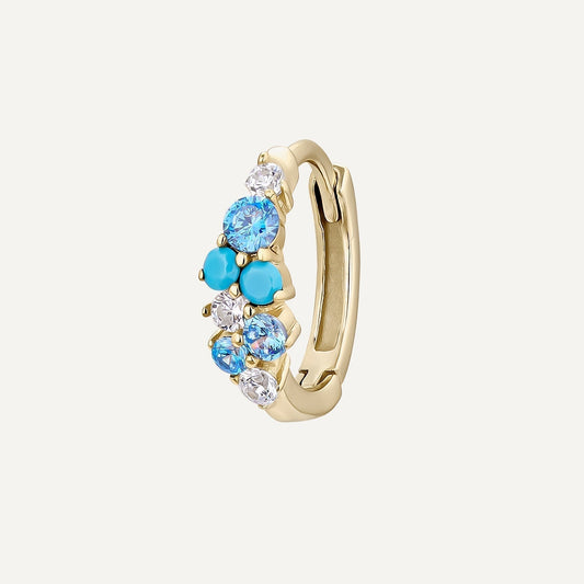 LYSSA BLUE HOOP PIERCING EARRING