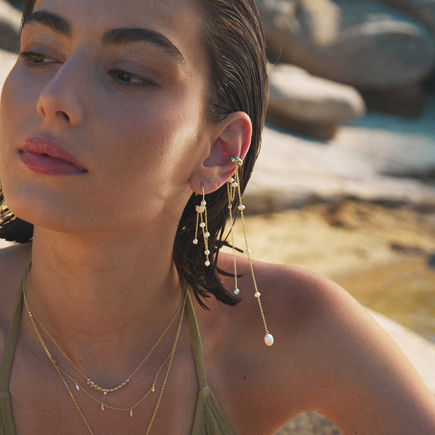 EAR CUFF PEARL-CASCADE