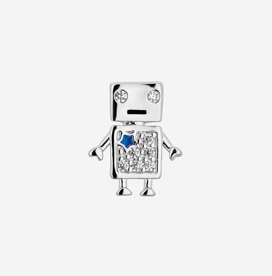 ROB THE ROBOT SILVER PIERCING EARRING