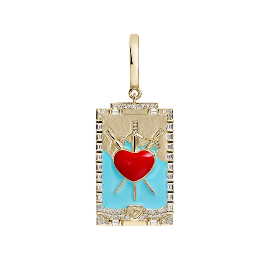 RING TAROT THREE OF SWORDS EARRING