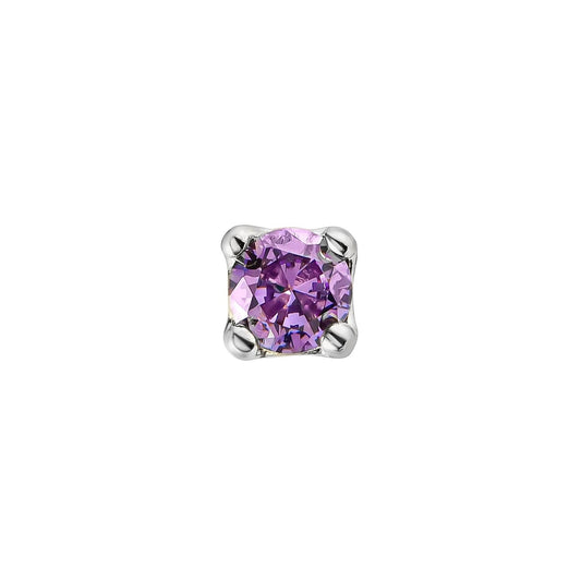 LUZ AMETHYST SILVER SINGLE EARRING