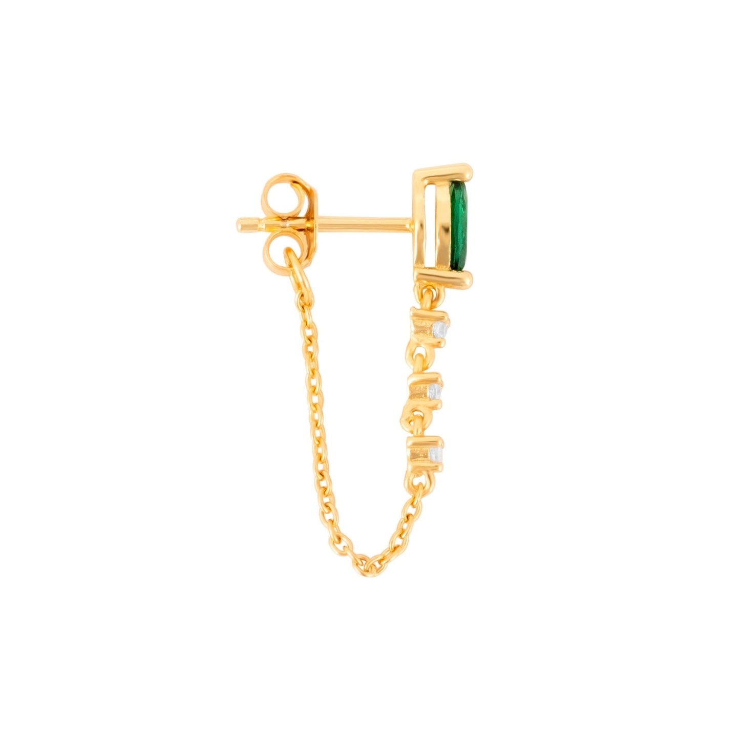 MARQUISE SILVER SINGLE EARRING