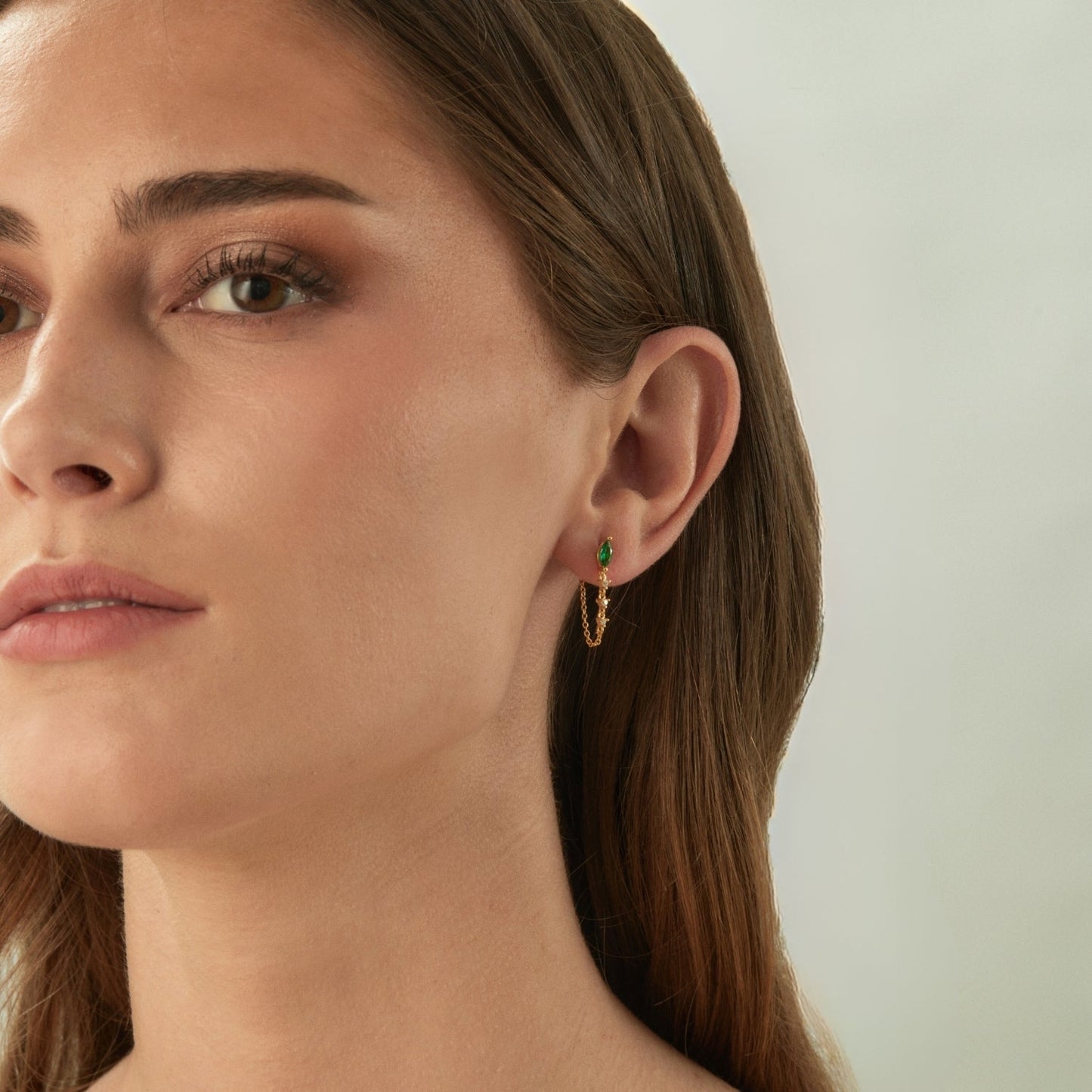 MARQUISE SILVER SINGLE EARRING