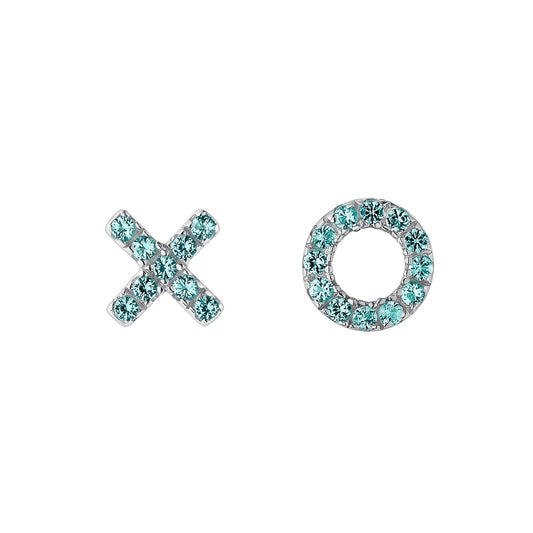 XO XO BLUE SILVER EARRINGS