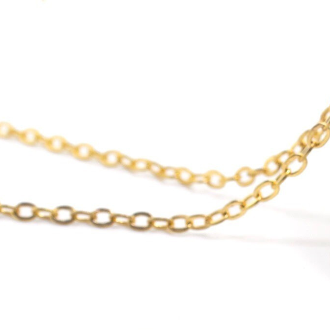 Gold plated brass circular pendant with layered orbit design, contemporary imitation jewelry from foldable jewelry collection

