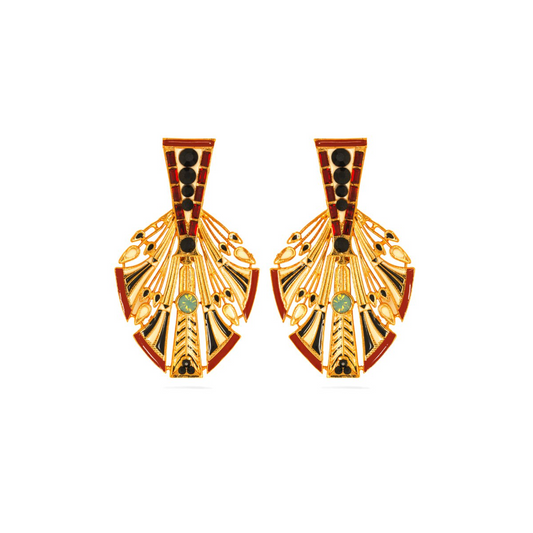 Red Egyptian Feather Earrings