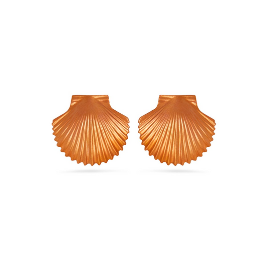 Orange Metallic Shell Earrings