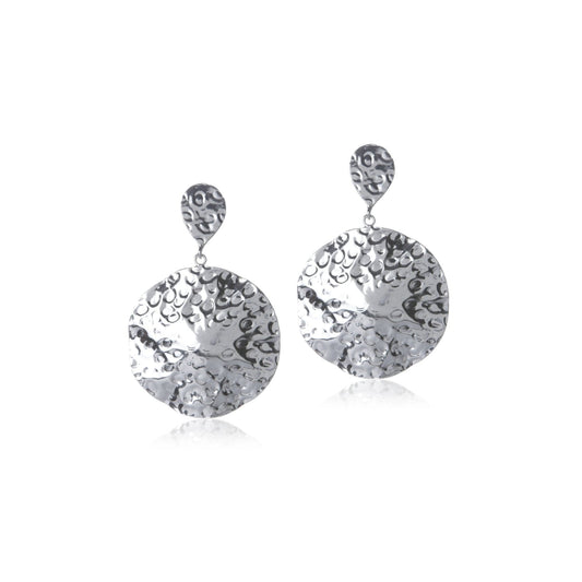 Beaten Spheres Earrings (Silver)