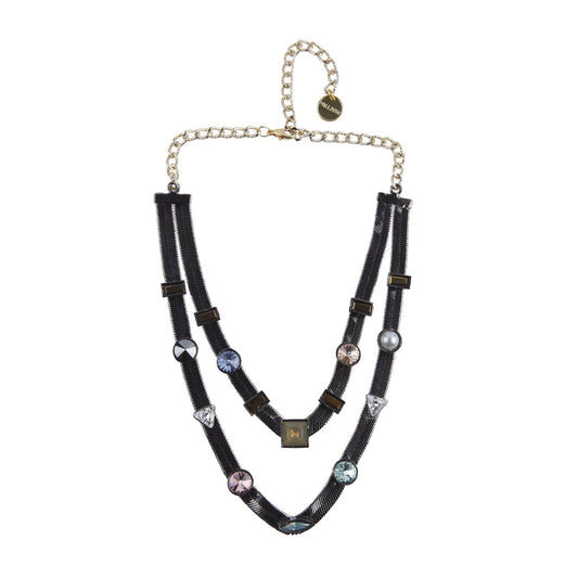 Two Layered Candy Necklace (Gunmetal)