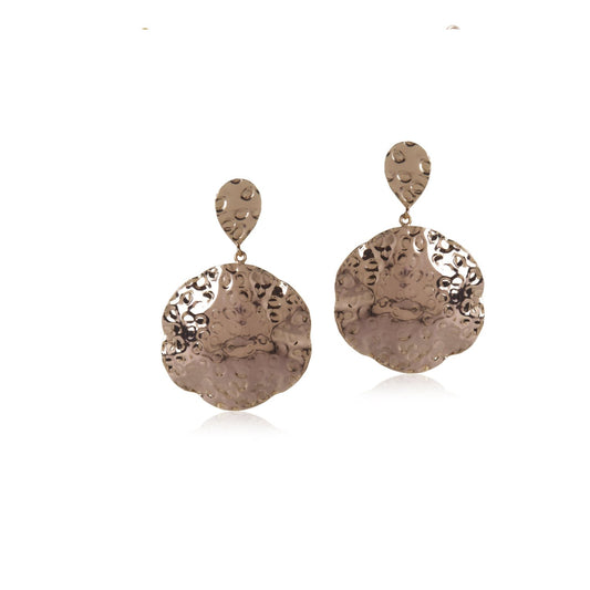 Beaten Spheres Earrings (Rose Gold)