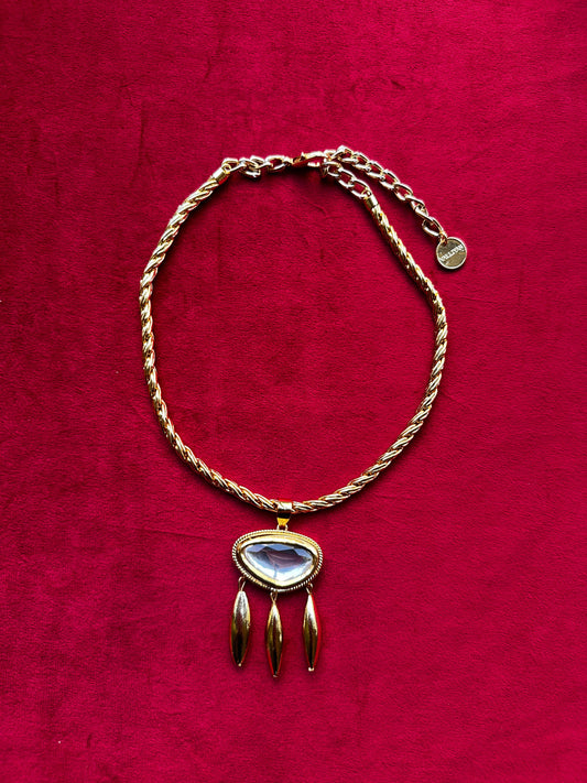 Polki Gold Tridrop Necklace