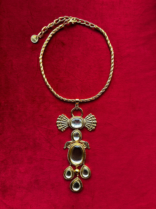 Polki Angle Wing Necklace