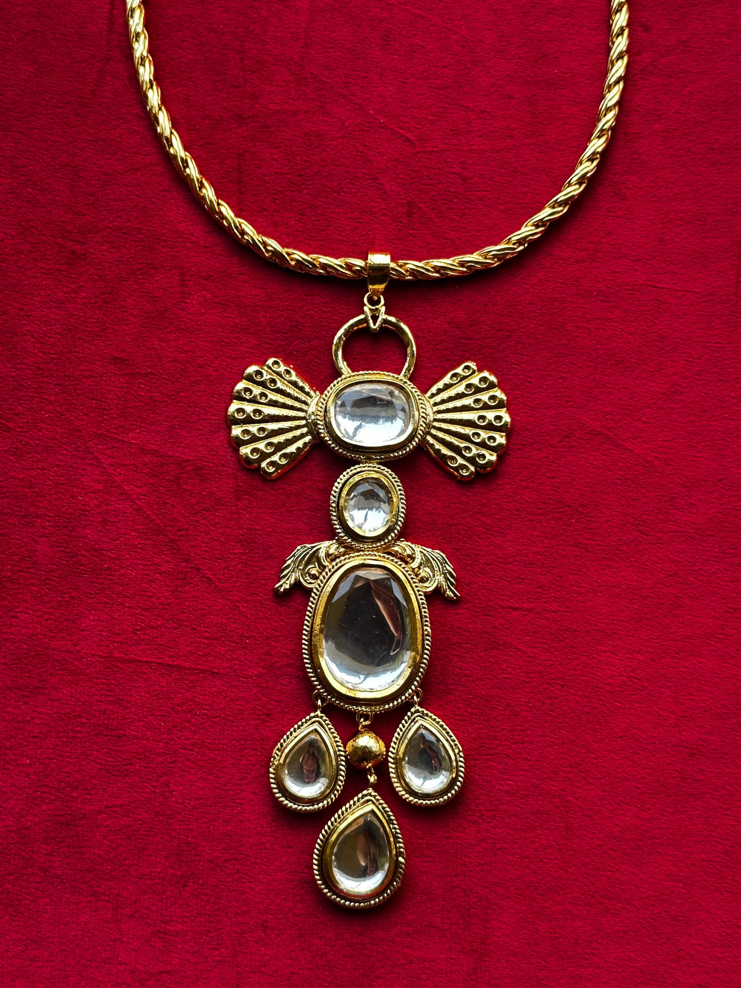 Polki Angle Wing Necklace