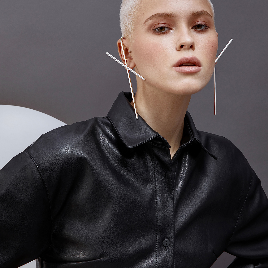 Big X Earrings in handmade 925 sterling silver featuring bold, sculptural X-shaped design.

